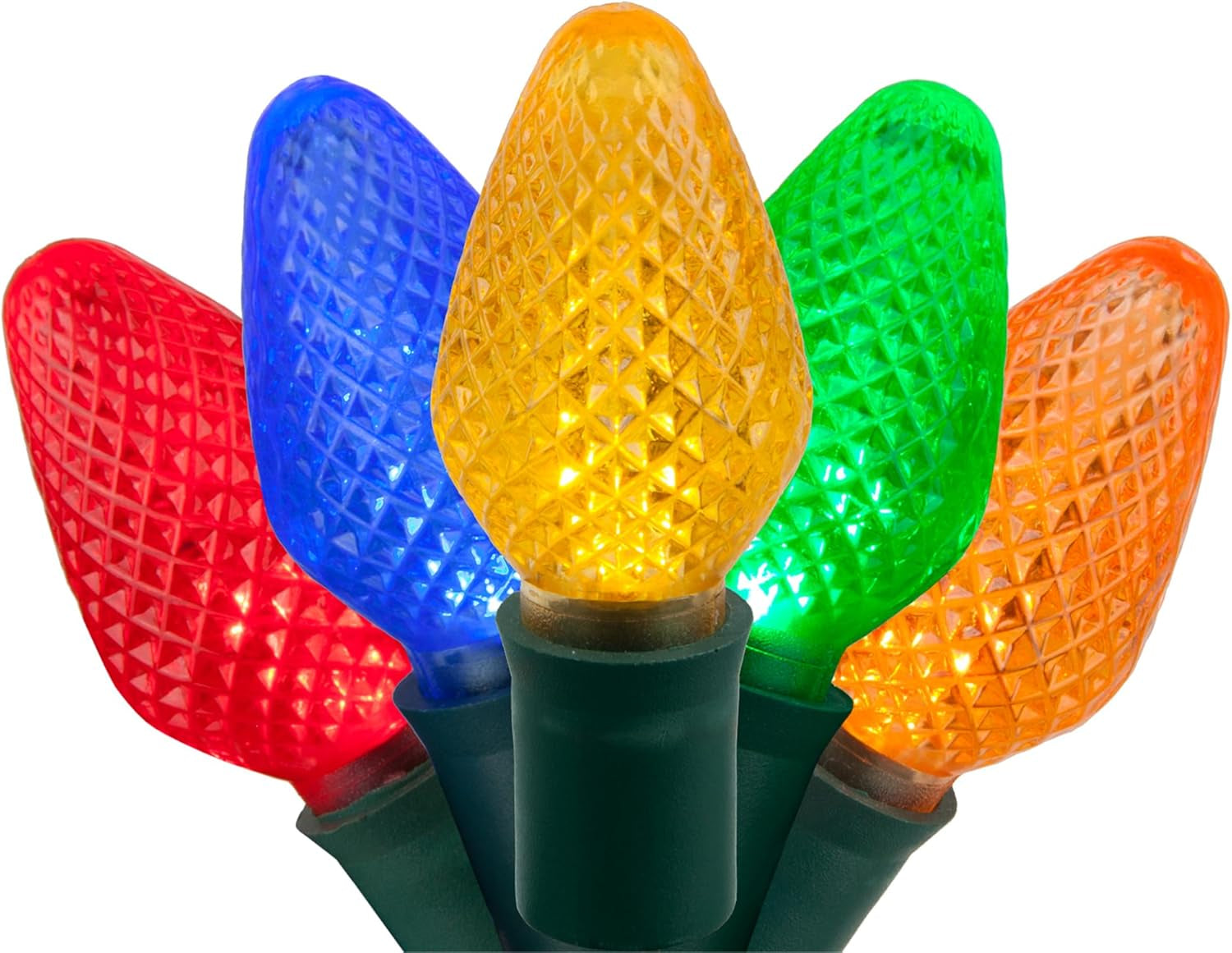 C7 Multicolor Christmas Lights Set of 25, 17 Ft, Christmas Lights Multicolor LED Christmas Lights Outdoor Party String Lights Multi Colored Christmas Lights C7 Multicolor