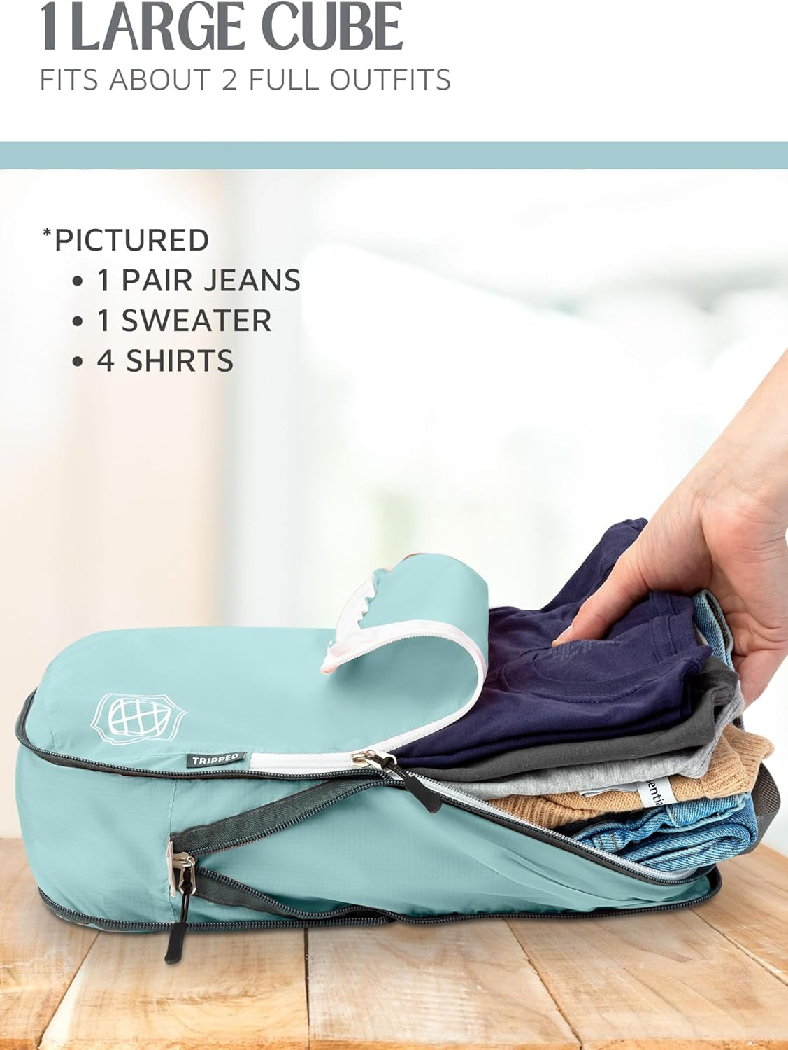 Compression Packing Cubes Set for Travel - Lightweight, Durable Clothes Organizer for Carry-On Luggage and Suitcases by